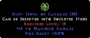 30 Fire Res / 15 Max Damage Jewel
