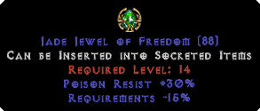30 Poison Res / -15% Requirements Jewel
