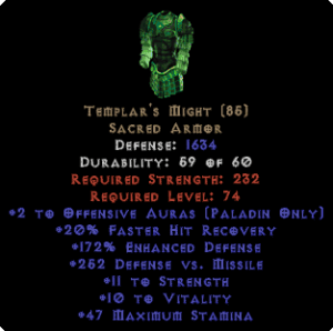 Templar's Might - Ethereal - +1 Auras