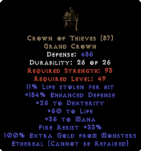 Crown of Thieves - Ethereal - 100% Extra Gold