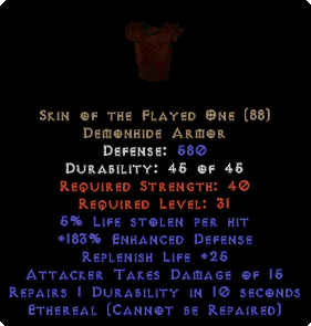 Skin of the Flayed One - 7% LL & 190% ED & 25 LRPL - Perfect