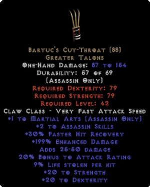 Bartuc's Cut-Throat 190%+ ED & 9% LL