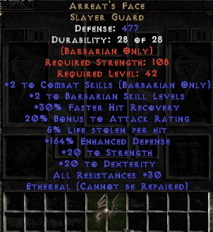 Arreat's Face - Ethereal - 150-179% ED
