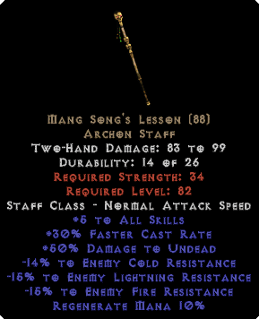Mang Song's Lesson -15% to Fire Resists