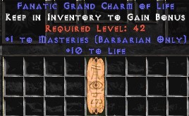Barbarian Combat Masteries w/ 10-20 Life GC