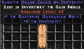 Barbarian Combat Masteries w/ 3-5 Dex GC