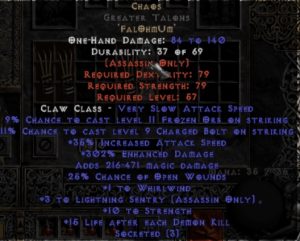 Chaos Greater Talons - 3 LS - 290-319% ED