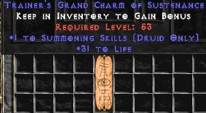 Druid Summoning Skills w/ 31-34 Life GC