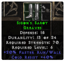 Sigon's Sabot - 15 Def - Perfect