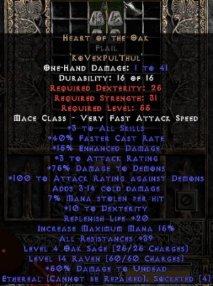 Heart of the Oak Flail - Ethereal - 35-39 Res