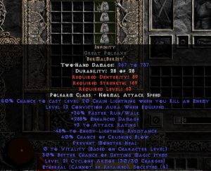 Infinity Great Poleaxe - Ethereal - 255-294% ED & -45-54% ELR