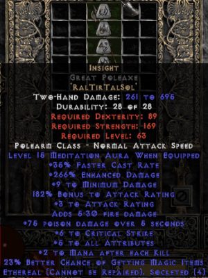 Insight Great Poleaxe - Ethereal - 12-16 Med