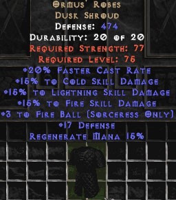 Ormus' Robes - 15% to Fire & +3 Fire Ball