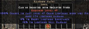 Rainbow Facet - @ Death & +5/-5 Lightning - Perfect