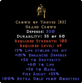 Crown of Thieves - 200% ED & 100% EG