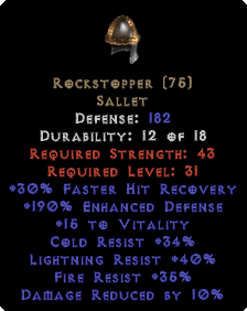 Rockstopper - 50 Fire Resist & 40 Light Resist