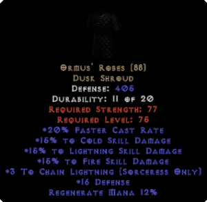 Ormus' Robes - 15% All & +3 Chain Lightning