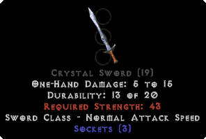 Base - Crystal Sword  - 3 Sockets