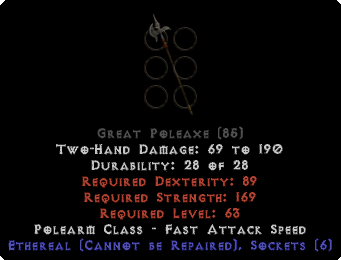Base - Great Poleaxe - Ethereal  - 6 Sockets