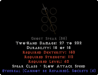 Base - Ghost Spear - Ethereal  - 6 Sockets