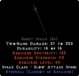 Base - Ghost Spear - Ethereal  - 0 Sockets