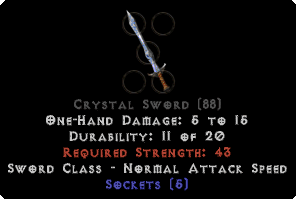 Base - Crystal Sword  - 5 Sockets