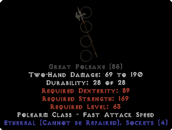 Base - Great Poleaxe - Ethereal  - 4 Sockets