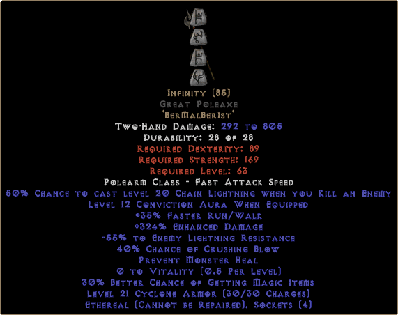 Infinity Great Poleaxe - Ethereal - 295-324% ED & -55% ELR - Image 2