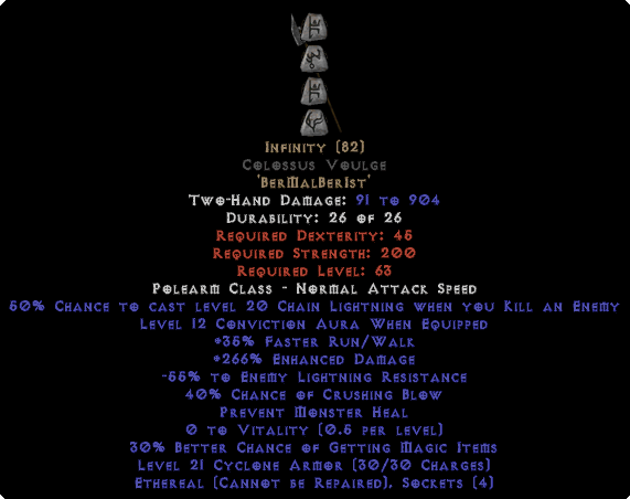 Infinity Colossus Voulge - Ethereal - 255-294% ED & -55% ELR