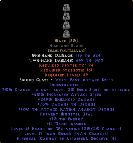 Oath Highland Blade - Ethereal - 210-299% ED - Image 2